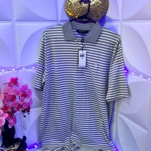 New, w/tags, Mens,  Ralph Loren Polo, Grey and White Stripes